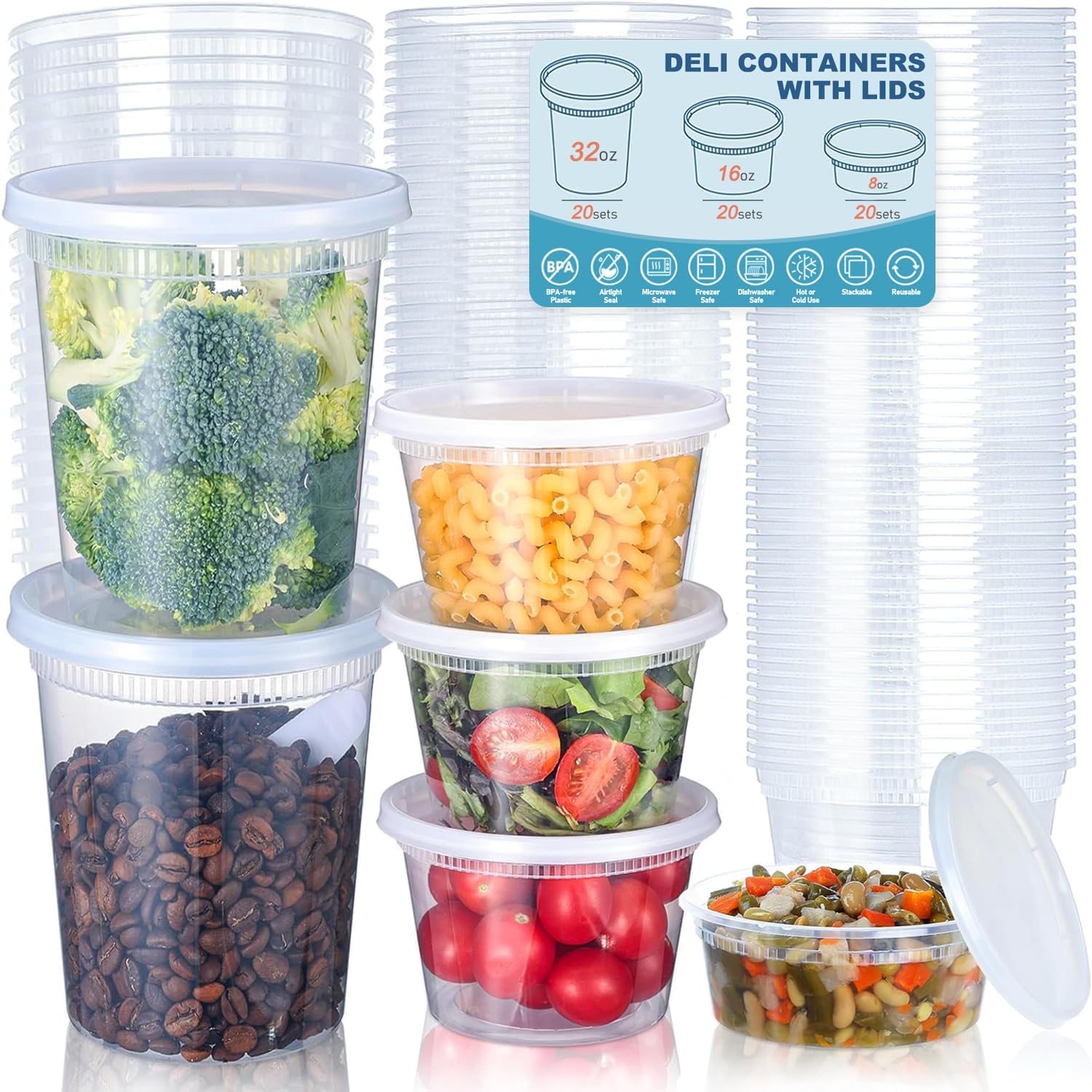 24pcs Deli Food Storage Contai - Food Storage Bowls recension och pris