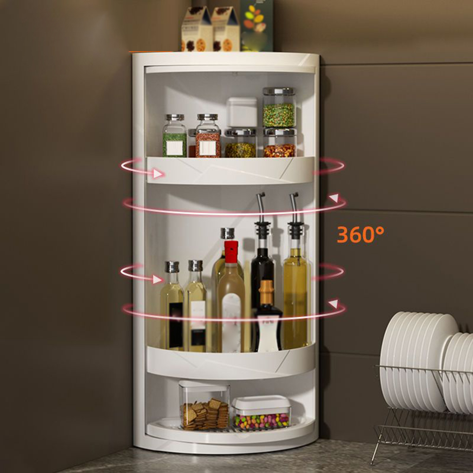 3 Layer Rotating Triangle Shel - Food Storage Locker recension och pris