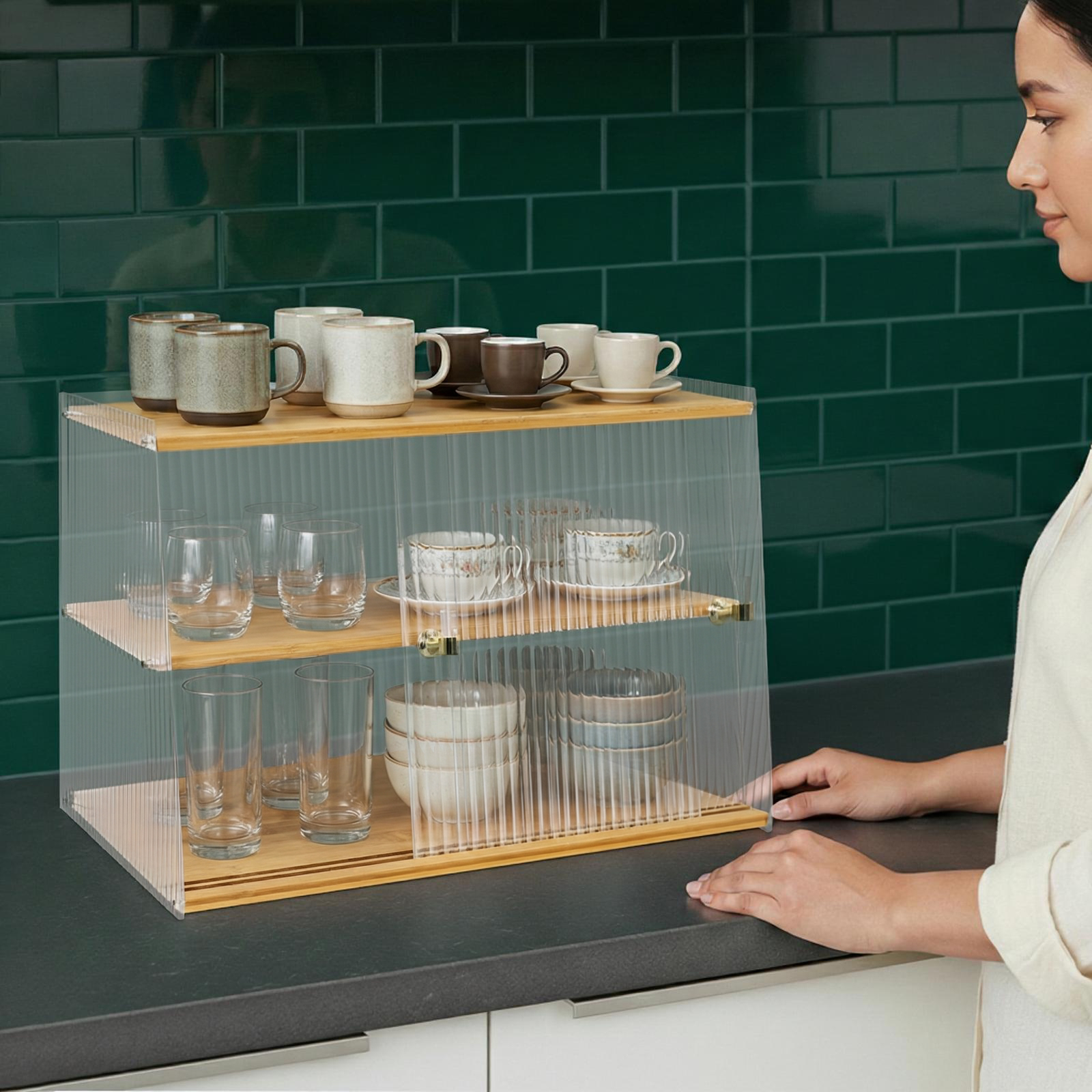 Wood Color Semi-Clear Pantry C - Food Storage Kitchen Cabinet recension och pris