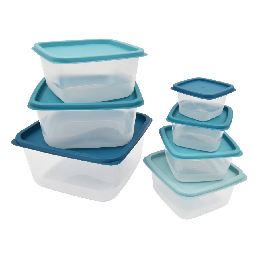 2 pack 14 Piece Teal Plastic F - Food Storage Meal Prep recension och pris