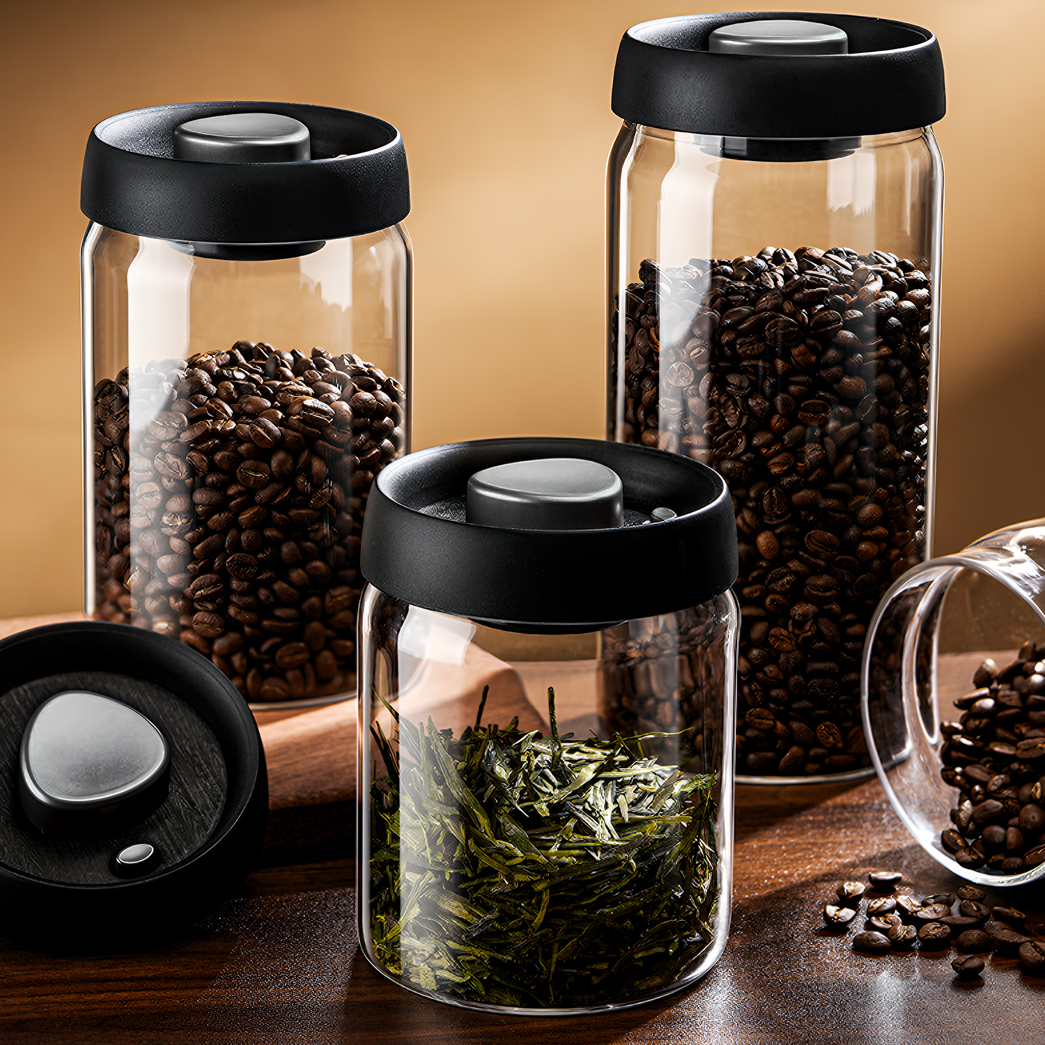 OANKR Vacuum Coffee Canister 5 - Food Storage Jar Glass recension och pris