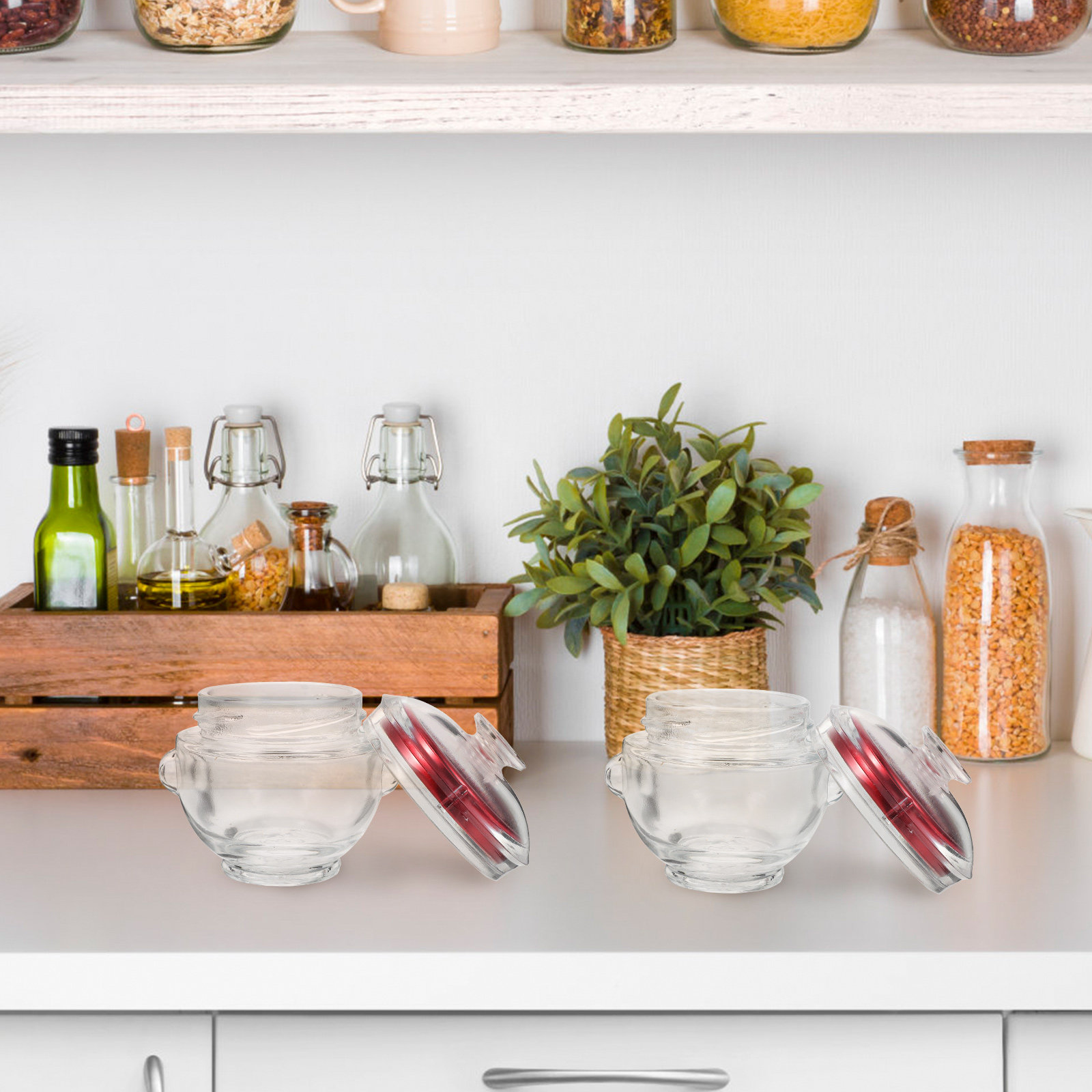 4Pcs Glass Cubilose Bottles Se - Food Storage Jar Glass recension och pris