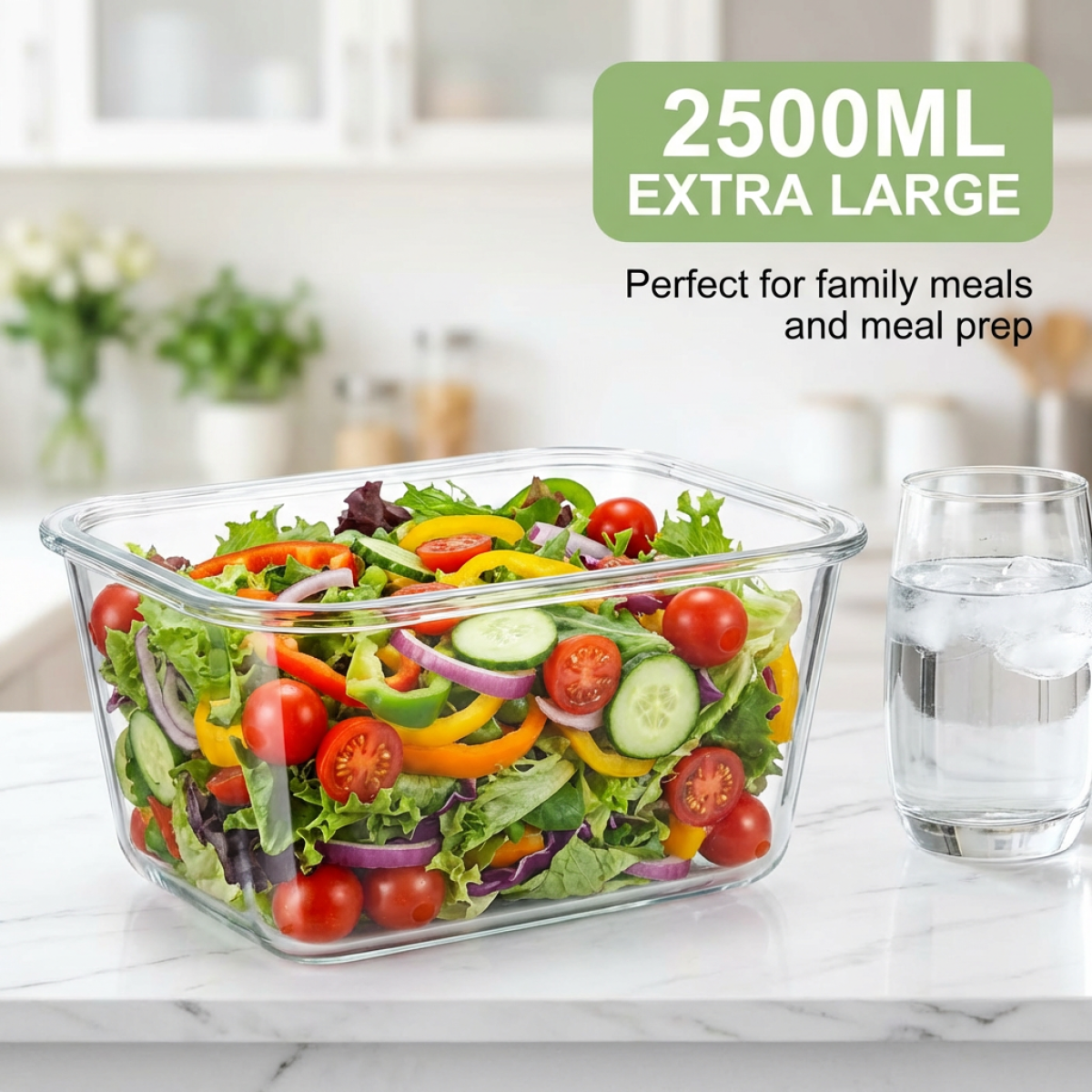 Large Capacity Borosilicate Gl - Food Storage Prep Containers recension och pris