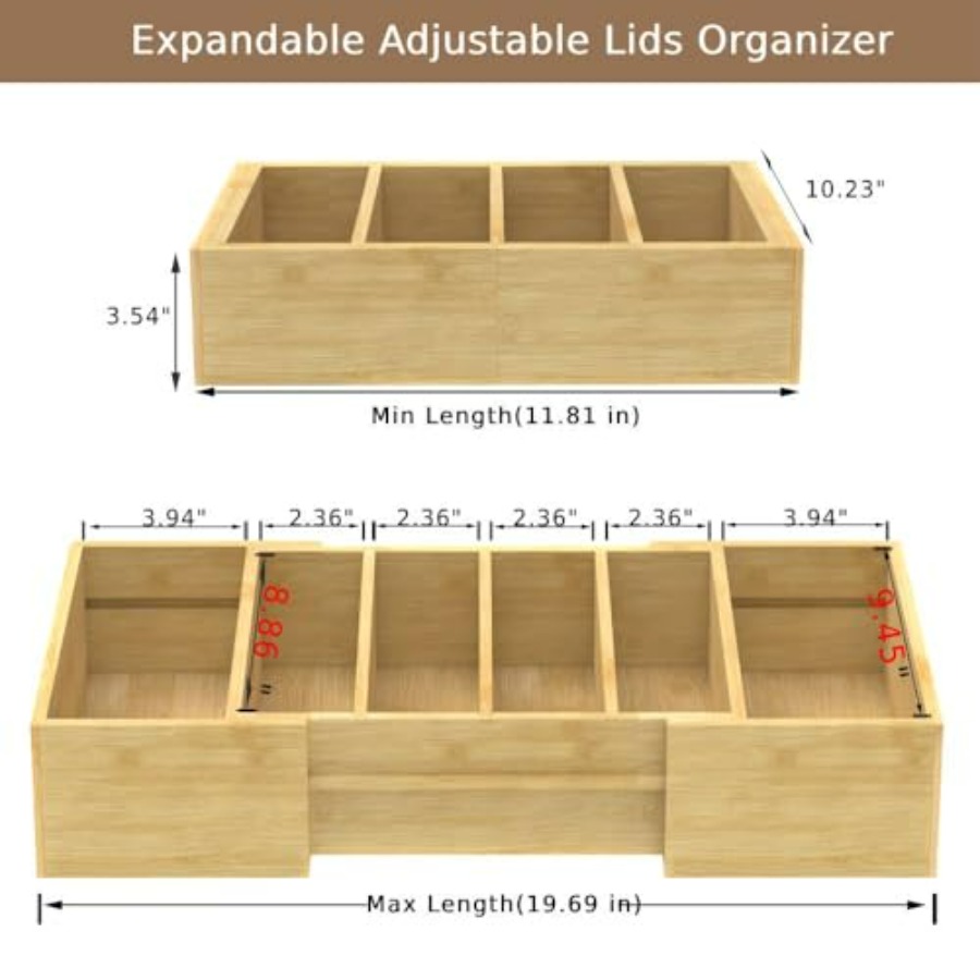 Lid Organizer for Cabinet, Bam - Food Storage Kitchen Cabinet recension och pris