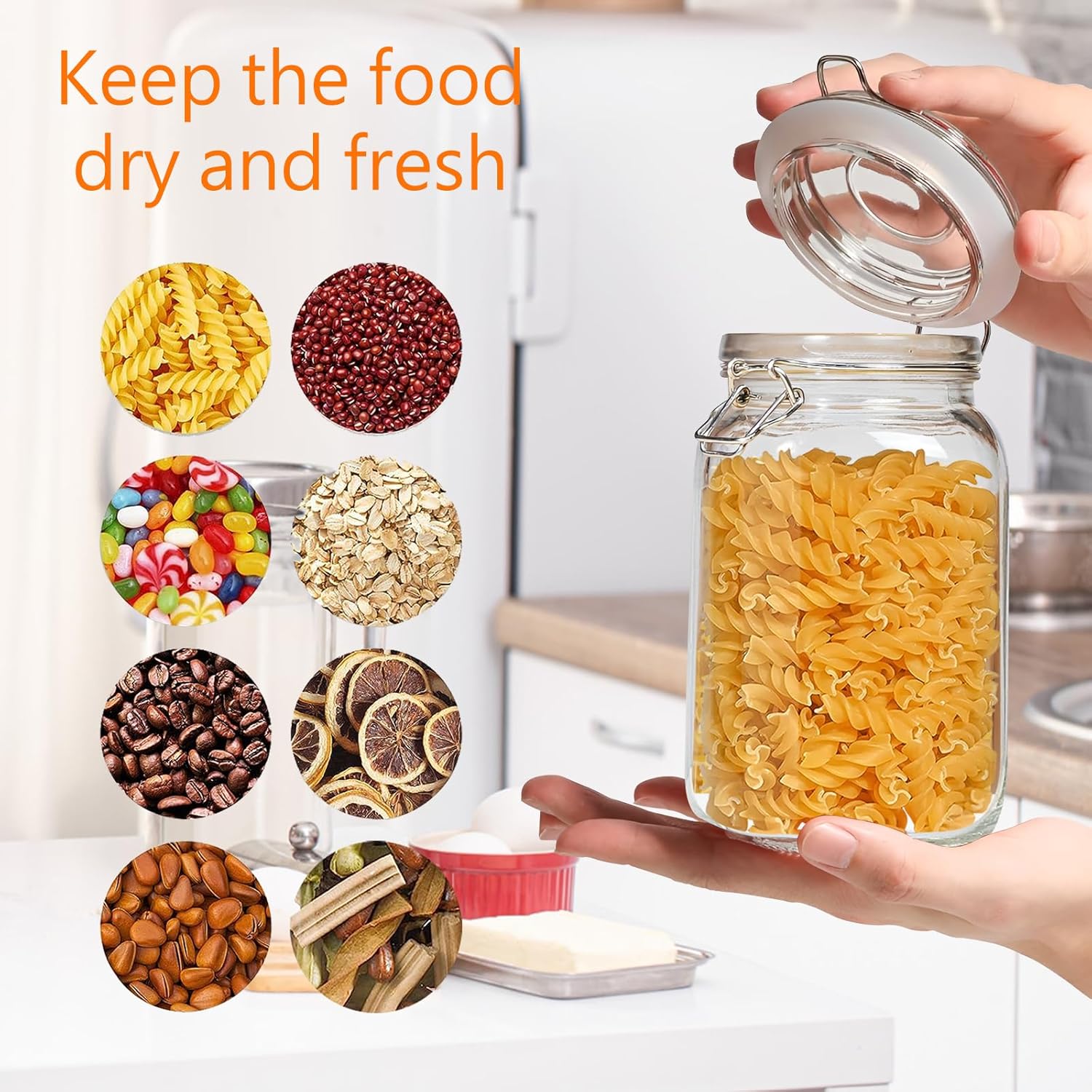 Clear Food Storage Jars 50oz S - Food Storage Jar Glass recension och pris