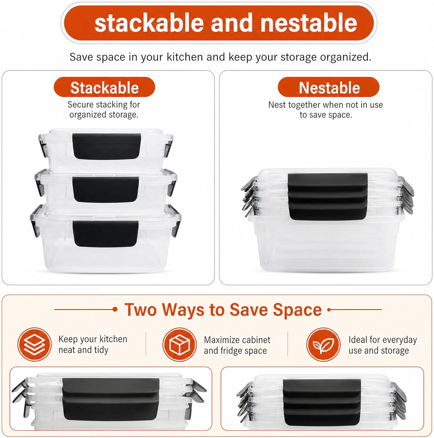 5 Cup Plastic Food Storage Con - Food Storage Prep Containers recension och pris