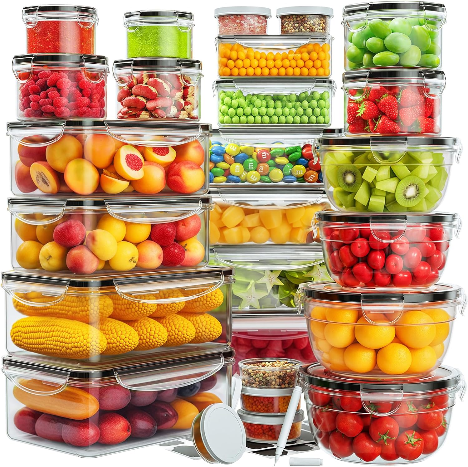 52 PCS Food Storage Containers - Food Storage Plastic recension och pris