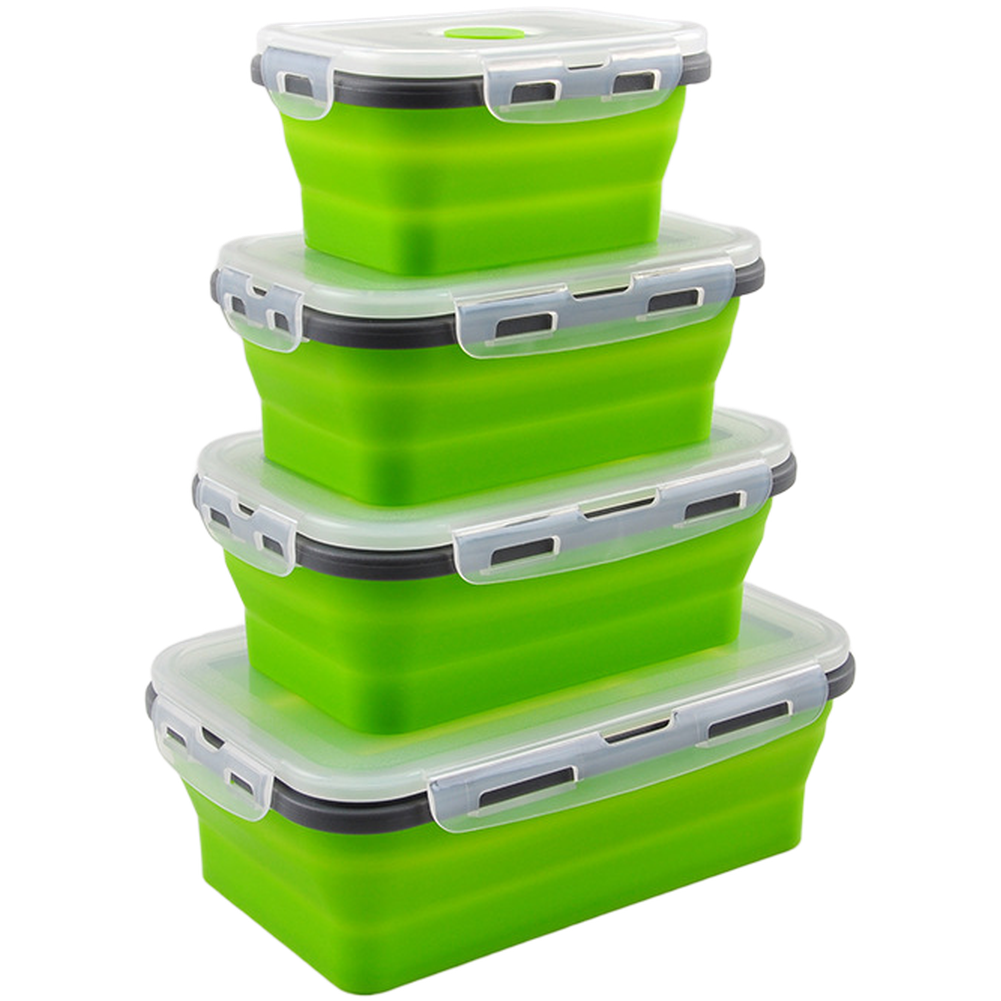 Foldable Silicone Lunch Box Se - Food Storage Silicone recension och pris