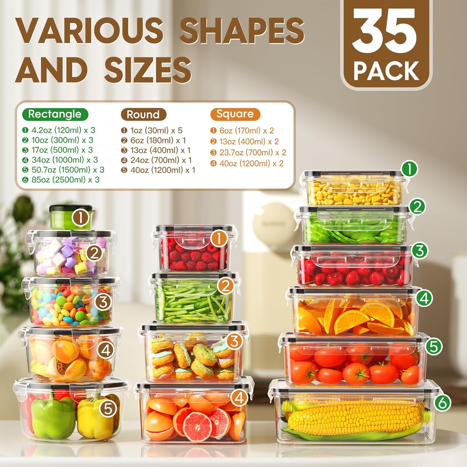 70 Piece Food Storage Containe - Food Storage Kitchen Container Set recension och pris