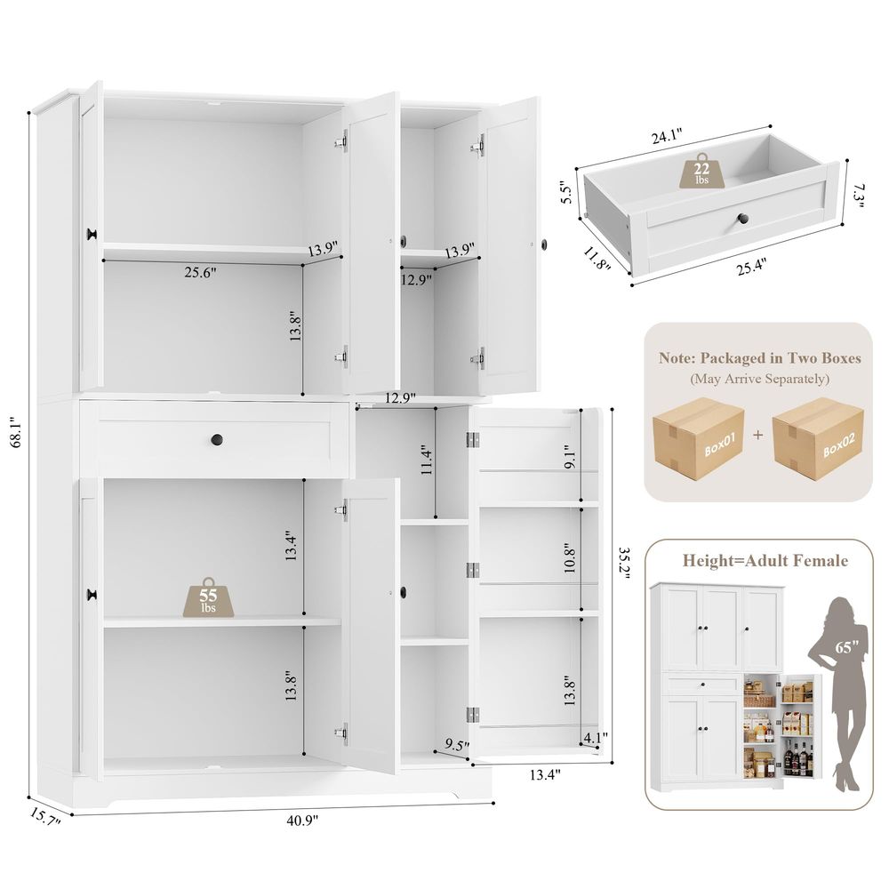 68 Tall Kitchen Pantry Storage - Food Storage Kitchen Cabinet recension och pris
