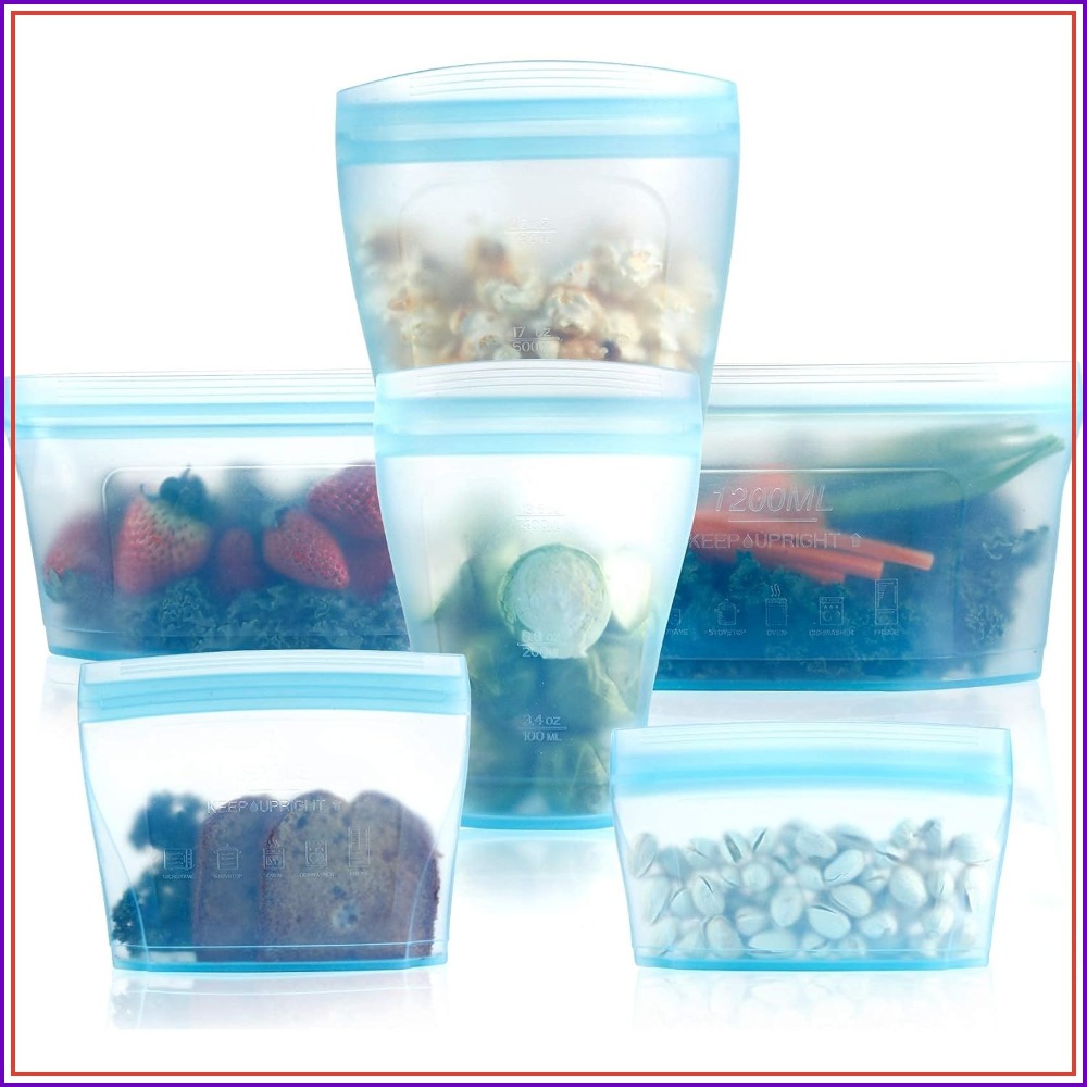 6 Pcs Reusable Silicone Food B - Food Storage Silicone recension och pris