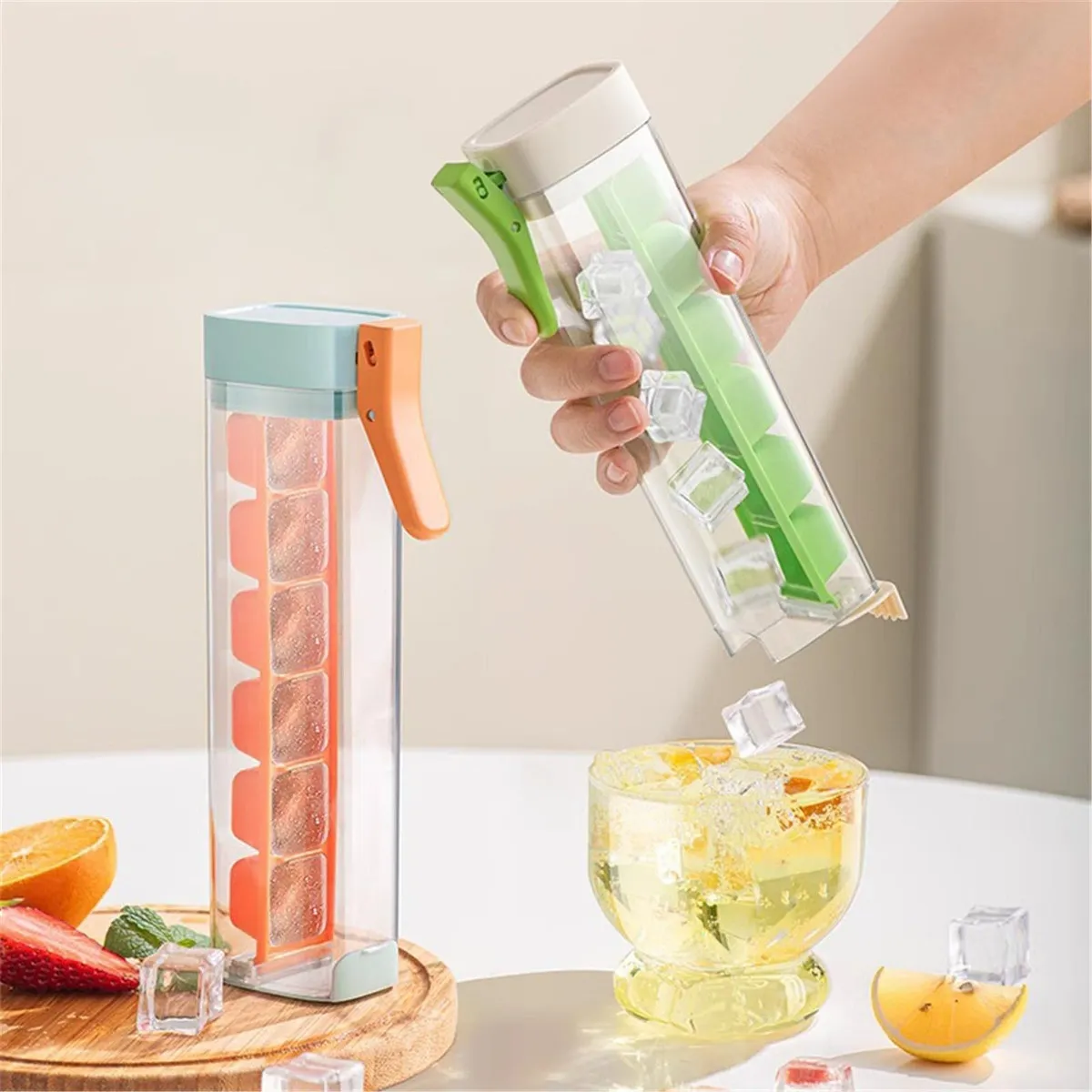 Ice Cube Tray with Lid Easy Re - Food Storage Silicone recension och pris