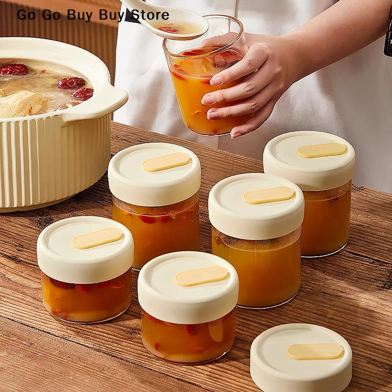 【ST】1Pc 240/400ML Glass Food S - Food Storage Silicone recension och pris