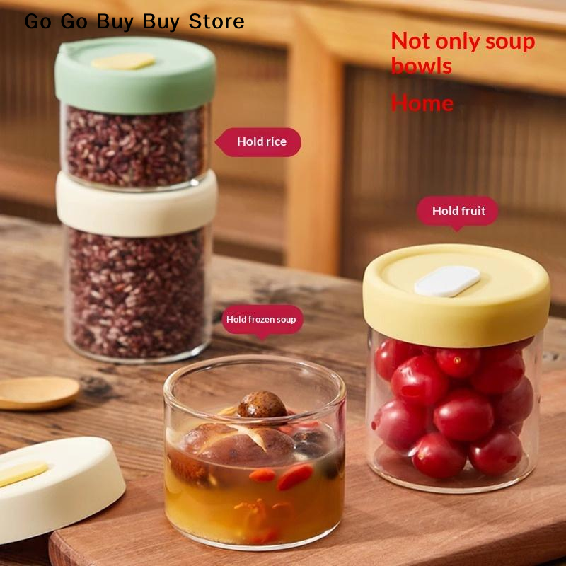 【ST】1Pc 240/400ML Glass Food S - Food Storage Silicone recension och pris