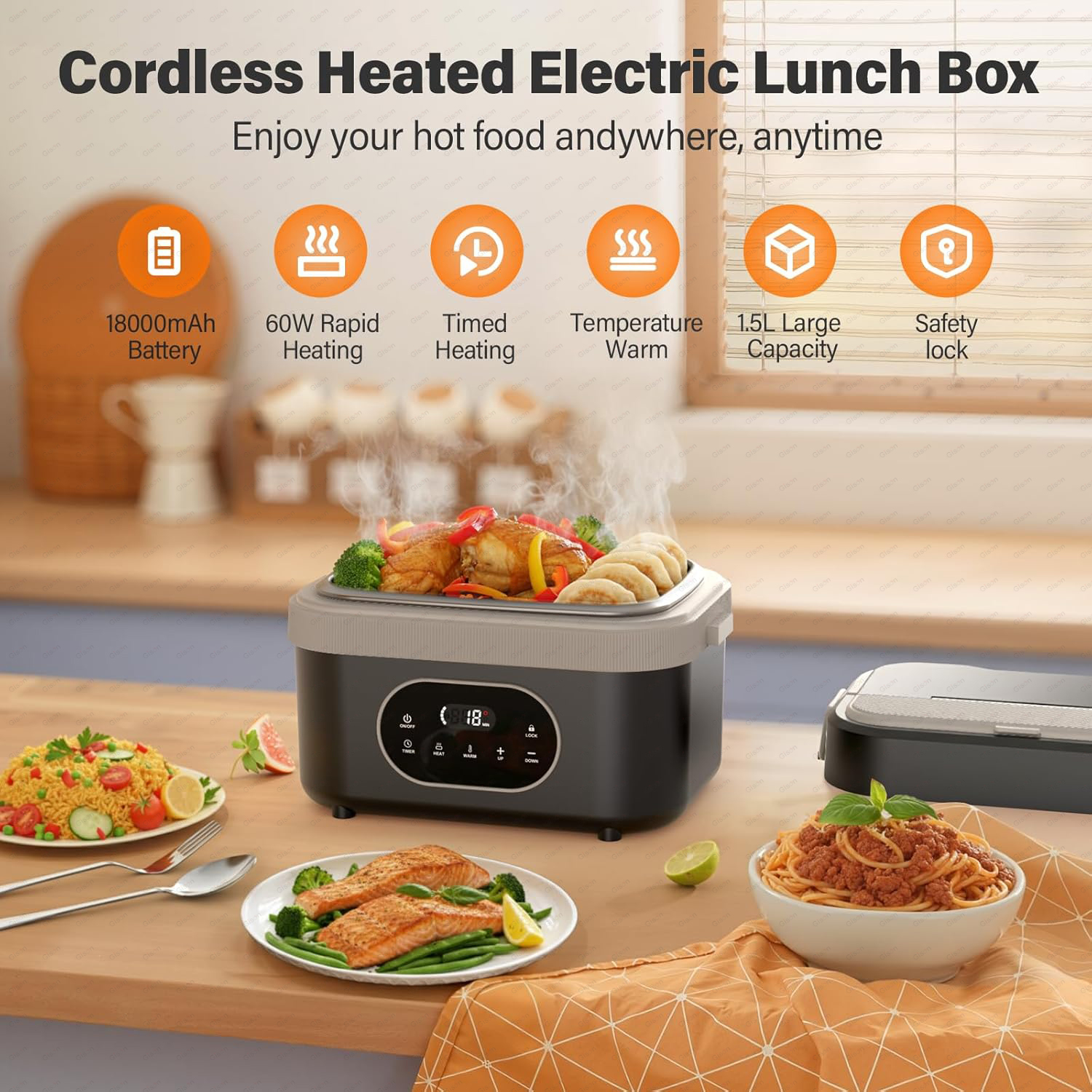 Gison 1.5L Electric Heated Lun - Portable Food Warmer recension och pris
