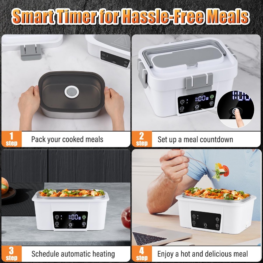 Cordless Electric Lunch Box 16 - Portable Food Warmer recension och pris