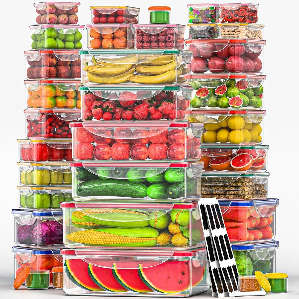 70 Pcs Large Food Storage Cont - Food Storage Plastic recension och pris
