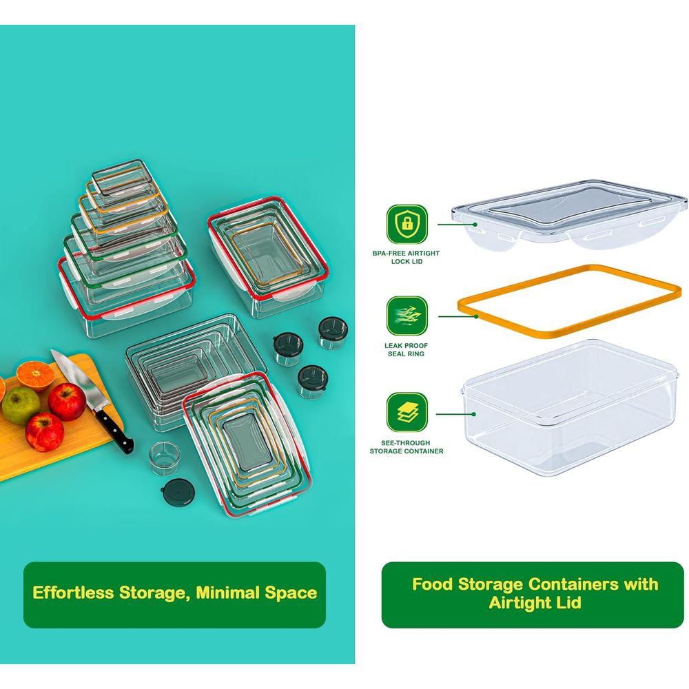 70 Pcs Large Food Storage Cont - Food Storage Plastic recension och pris