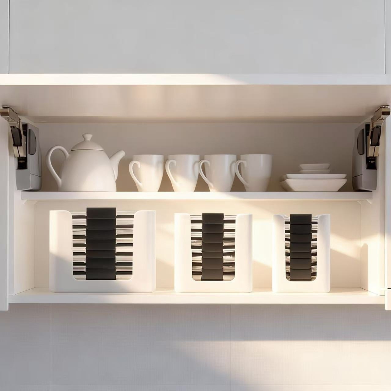 3 Pieces Lid Storage Rack Rect - Food Storage Kitchen Cabinet recension och pris