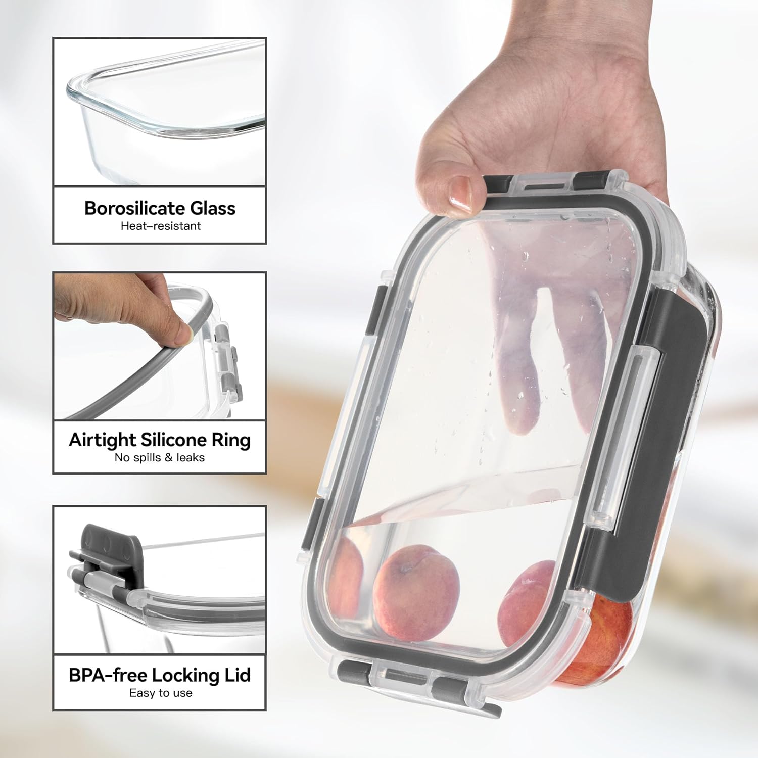 Glass Food Storage Containers, - Food Storage Meal Prep recension och pris