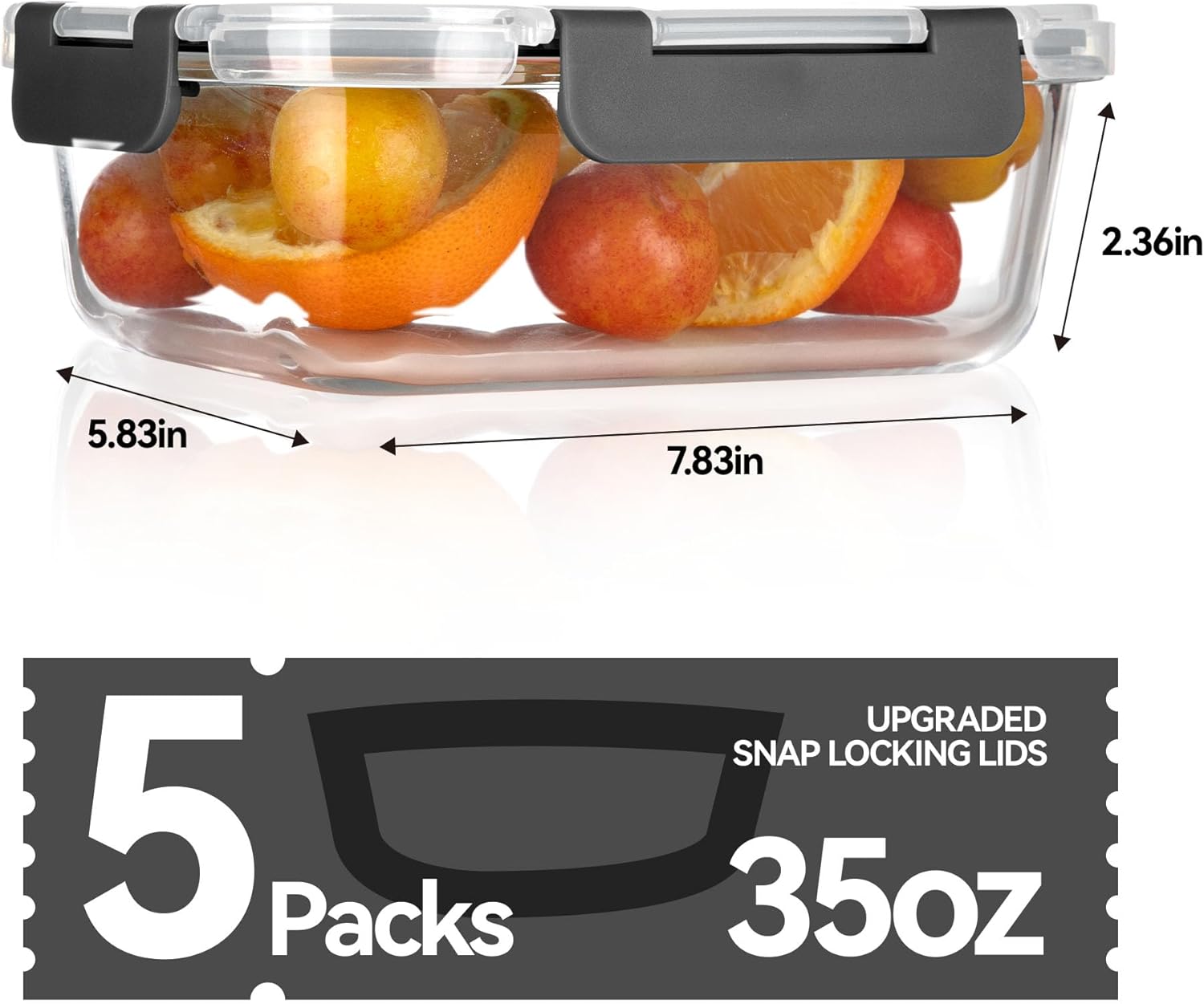 Glass Food Storage Containers, - Food Storage Meal Prep recension och pris